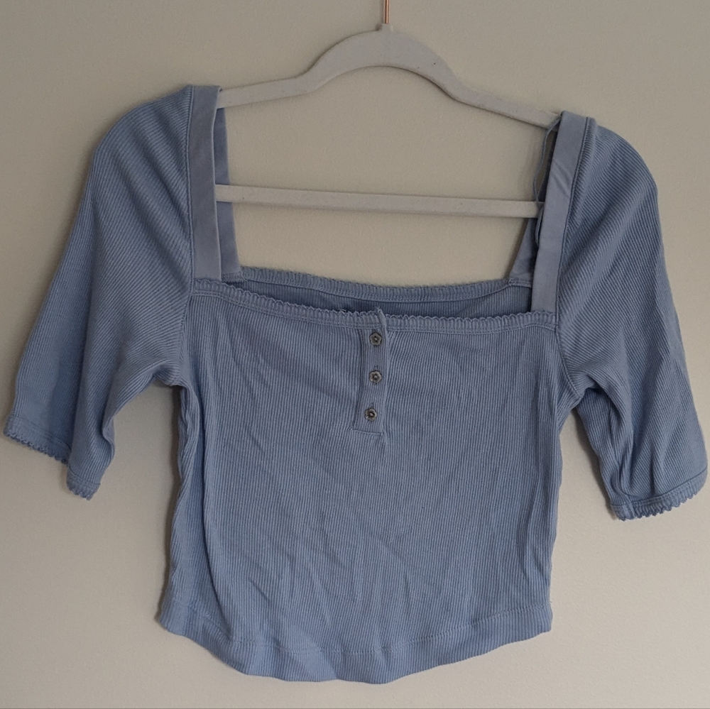URBAN OUTFITTERS square neck blue crop size MEDIUM